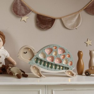 LITTLE LIGHTS -  TURTLE LAMP SEAFOAM PINK 