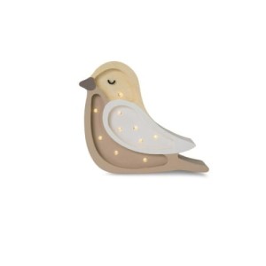 LITTLE LIGHTS - BIRD MINI LAMP CAPPUCCINO WOOD 