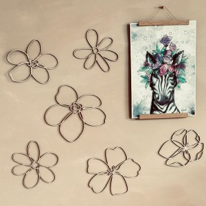 CUT IT NOW - WOODEN ONE-LINE STYLE WALL FLOWERS PATTERN 1
