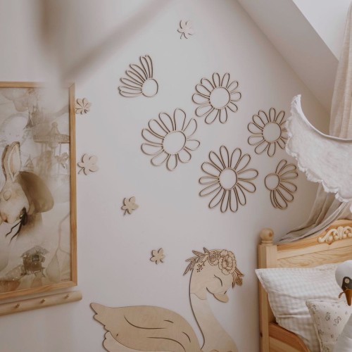 WOODEN ONE-LINE STYLE WALL FLOWERS