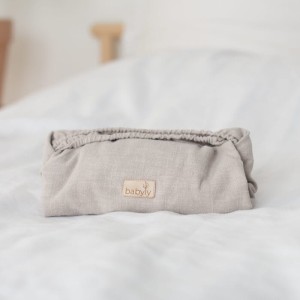 BABYLY -  LINEN PRAM/ MOSES BASKET SHEET BEIGE