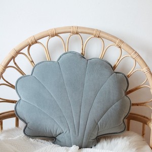 MOI MILI - BIG VELVET SHELL PILLOW GREY MINT