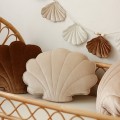 velvet shell pillow cream pearl