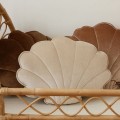 velvet shell pillow cream pearl