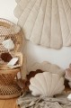 velvet shell pillow cream pearl