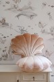 shell velvet pillow beige