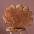 velvet shell pillow caramel