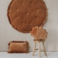 velvet shell pillow caramel
