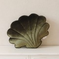 velvet shell pillow khaki