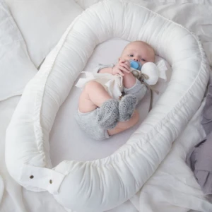 BABYLY - LINEN BABY NEST WHITE