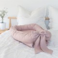 linen baby nest with bow