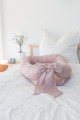 linen baby nest with bow