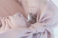 linen baby nest with bow