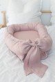 linen baby nest with bow