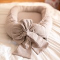 linen baby nest with bow