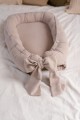 linen baby nest with bow