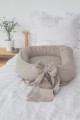 linen baby nest with bow