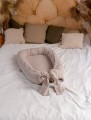 linen baby nest with bow