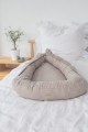 linen baby nest with bow