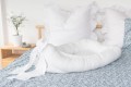 linen baby nest with bow