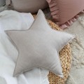 linen star pillow beige