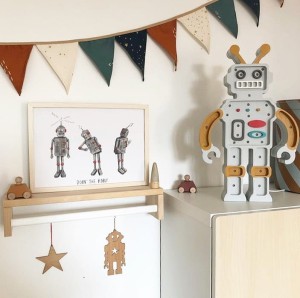 LITTLE LIGHTS - ROBOT LAMP GRAY/MUSTARD
