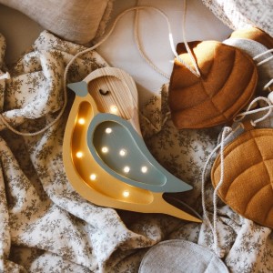 LITTLE LIGHTS - BIRD MINI LAMP KHAKI LIGHT MUSTARD
