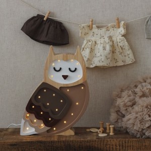 LITTLE LIGHTS - OWL LAMP OMBRE BROWN