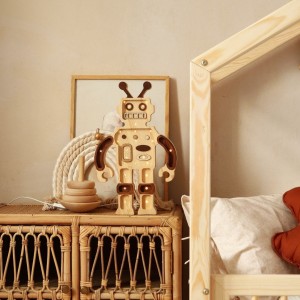 LITTLE LIGHTS - ROBOT LAMP WOOD