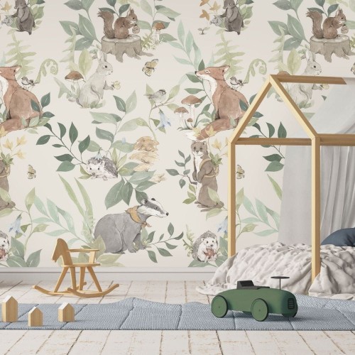 wallpaper with forest animals