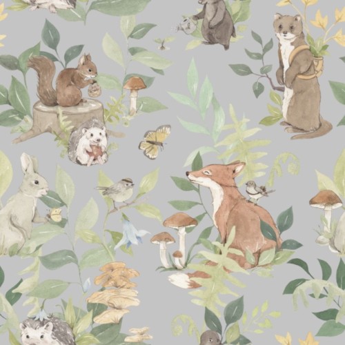wallpaper with forest animals