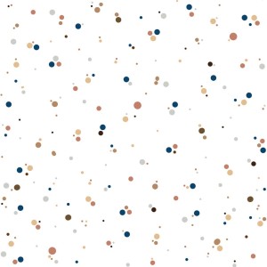 DEKORNIK - WALLPAPER SIMPLE DOTS MINIMINI CINNAMON BLUE