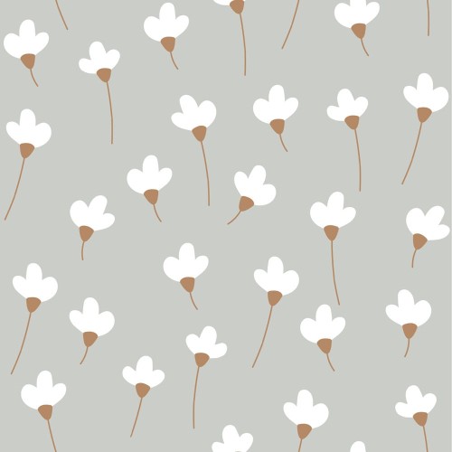 wallpaper with daisies gray