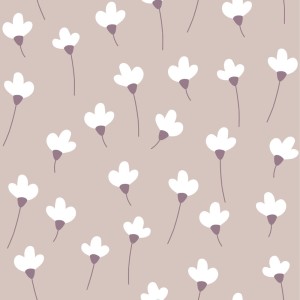 DEKORNIK - WALLPAPER SIMPLE DAISIES ON POWDER PINK