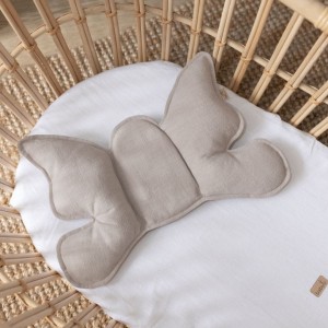 BABYLY - LINEN ANTI-SHOCK BUTTERFLY PILLOW BEIGE