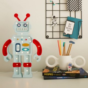 LITTLE LIGHTS - ROBOT LAMP BLUE/RED