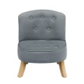 vevet armchair for kids gray