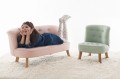 VELVET ARMCHAIR FOR KIDS DIRTY MINT