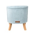 blue velvet armchair for kids
