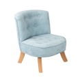 blue velvet armchair for kids