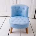 blue linen kids armchair