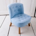 blue linen kids armchair