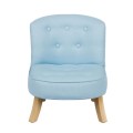 blue linen kids armchair