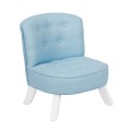 blue linen kids armchair