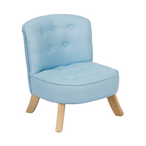 blue linen kids armchair