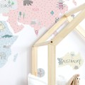 world map pink wall sticker children room decorations