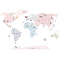 world map pink wall sticker children room decorations
