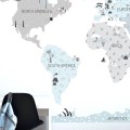 world map eco wall sticker childrens room