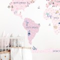 world map spring wall sticker kids room