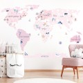 world map spring wall sticker kids room
